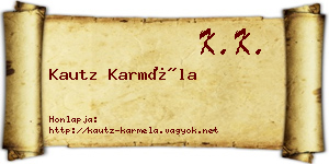 Kautz Karméla névjegykártya